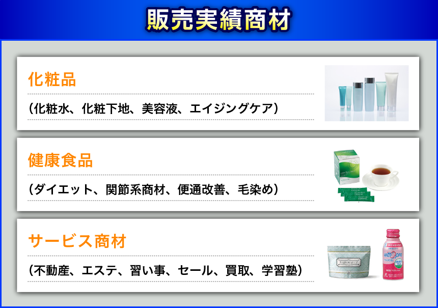 販売実績商材